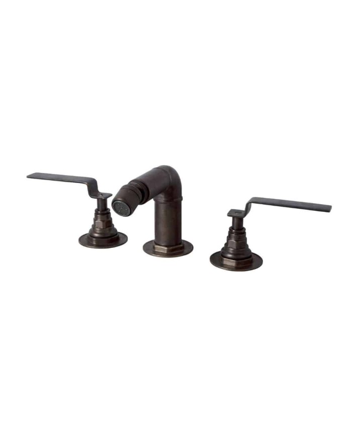 Robinet bidet 3 trous industriel Bleu Provence