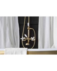 Porte rideau anneau 30 cm baignoire Bleu Provence