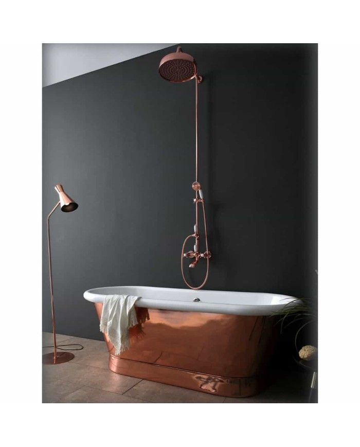 Mitigeur 20 cm colonne baignoire Bleu Provence