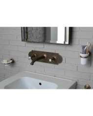 Robinet mural 3t plaque fine Bleu Provence