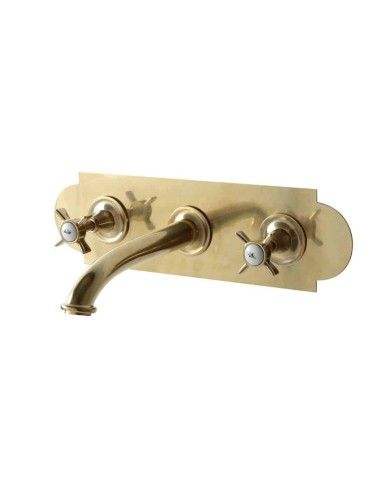 Robinet mural 3t plaque fine Bleu Provence