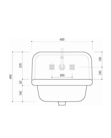 Lavabo medium size 60cm True Colors Bleu Provence