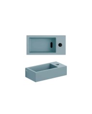 lave-mains bleu mat 36cm 1trou Flush 3 Clou
