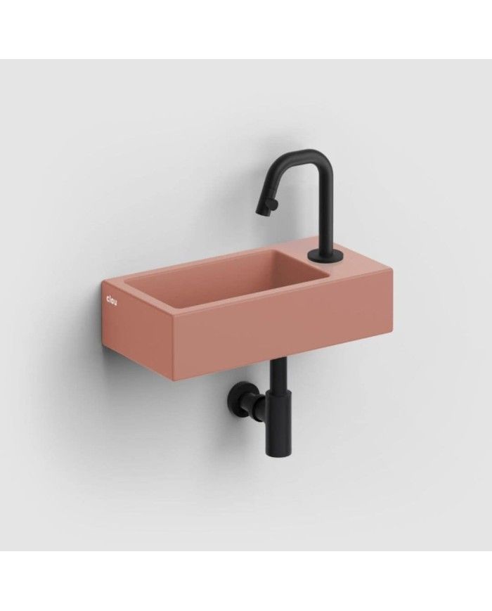 lave-mains rose mat 36cm 1trou Flush 3 Clou