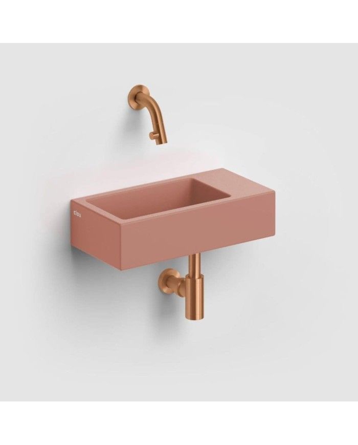 lave-mains rose mat 36cm 0 trou Flush 3 Clou