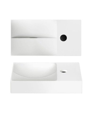 lave mains blanc mat 38cm 1 trou VALE Clou