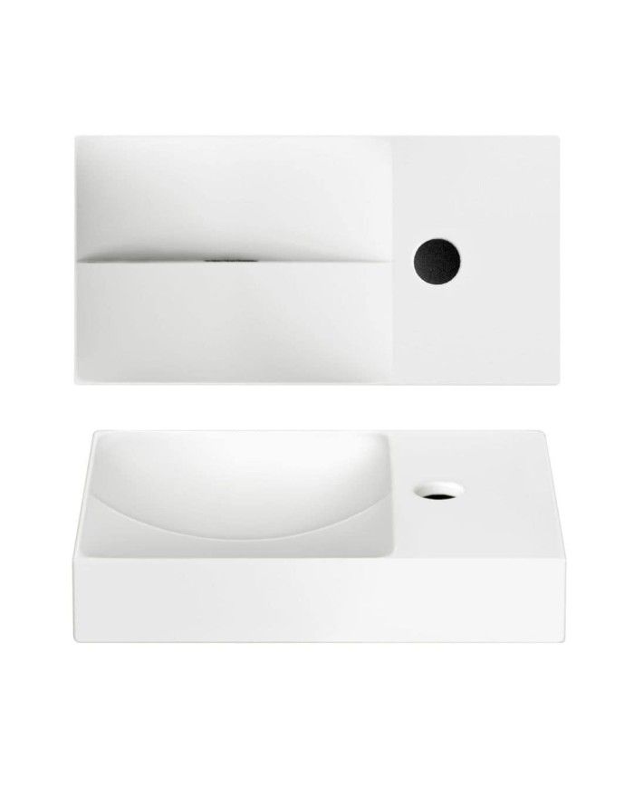 lave mains blanc mat 38cm 1 trou VALE Clou