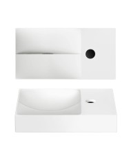 lave mains blanc mat 38cm 1 trou VALE Clou