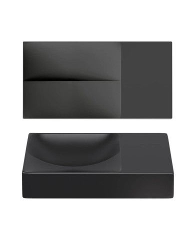 lave mains noir mat 38cm 0 trou VALE Clou