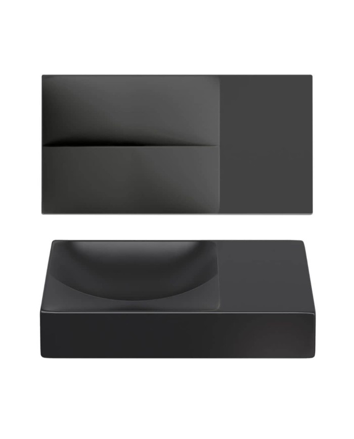 lave mains noir mat 38cm 0 trou VALE Clou