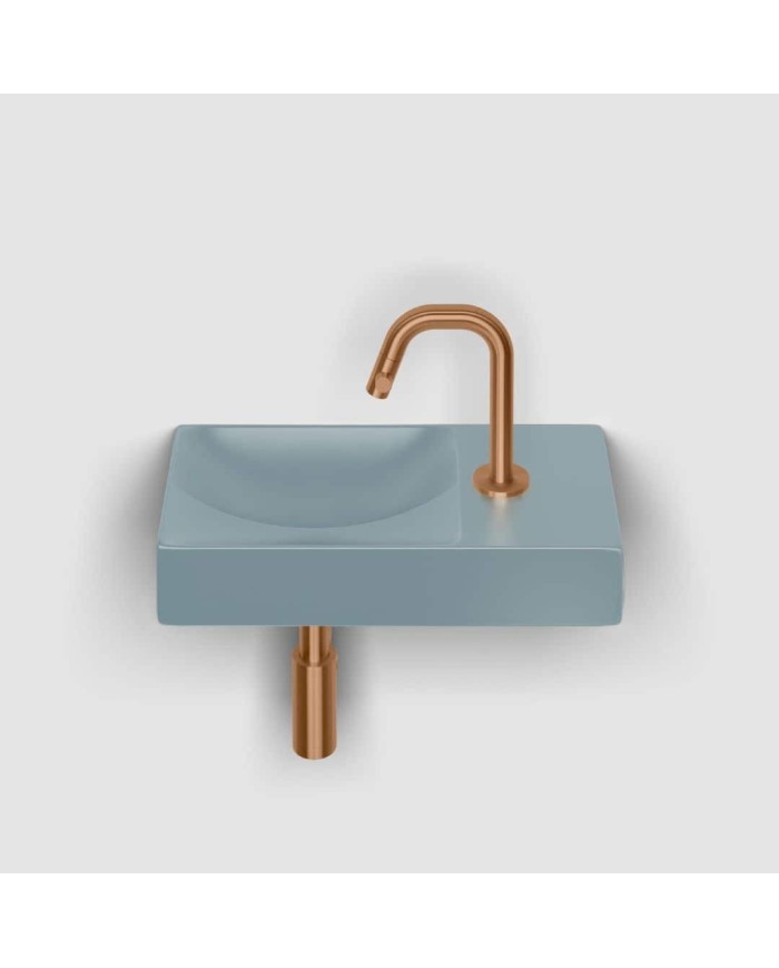 lave mains bleu mat 38cm 1 trou VALE Clou