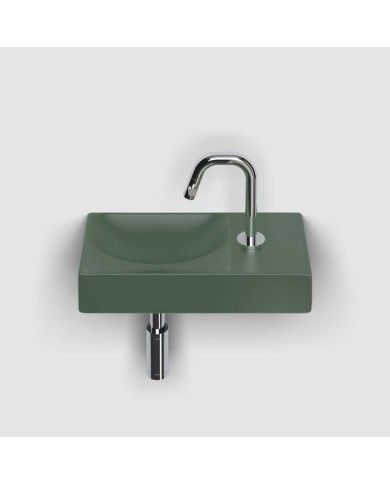 lave mains vert pin mat 38cm 1 trou VALE Clou