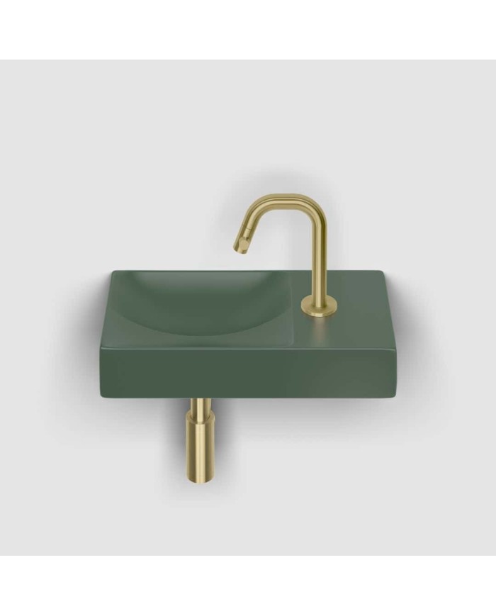 lave mains vert pin mat 38cm 1 trou VALE Clou