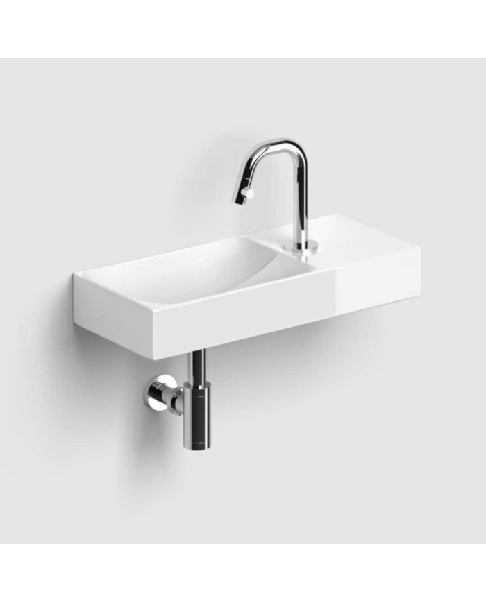 lave mains blanc brillant 45cm 1 trou VALE Clou