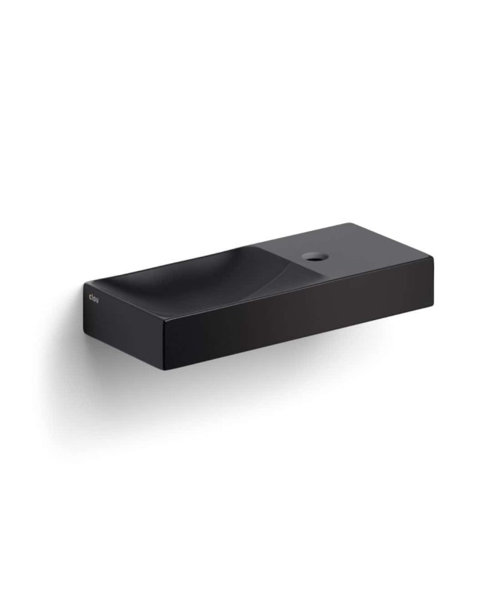 lave mains noir mat 45cm 1 trou VALE Clou