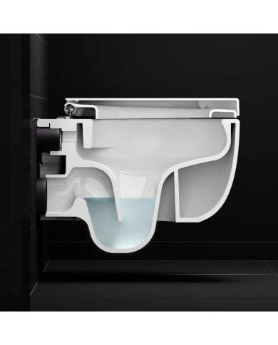 Toilette blanc mat 56cm abattant mince Hammock Rimless Clou