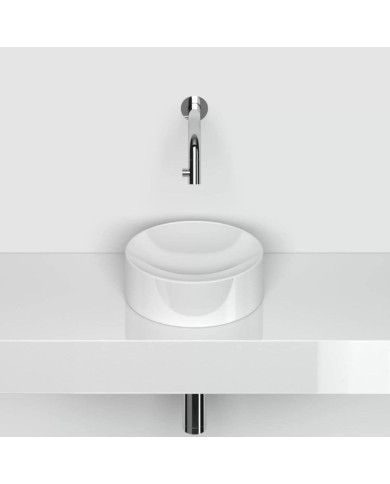 lave mains blanc brillant 22cm VALE ROUND Clou