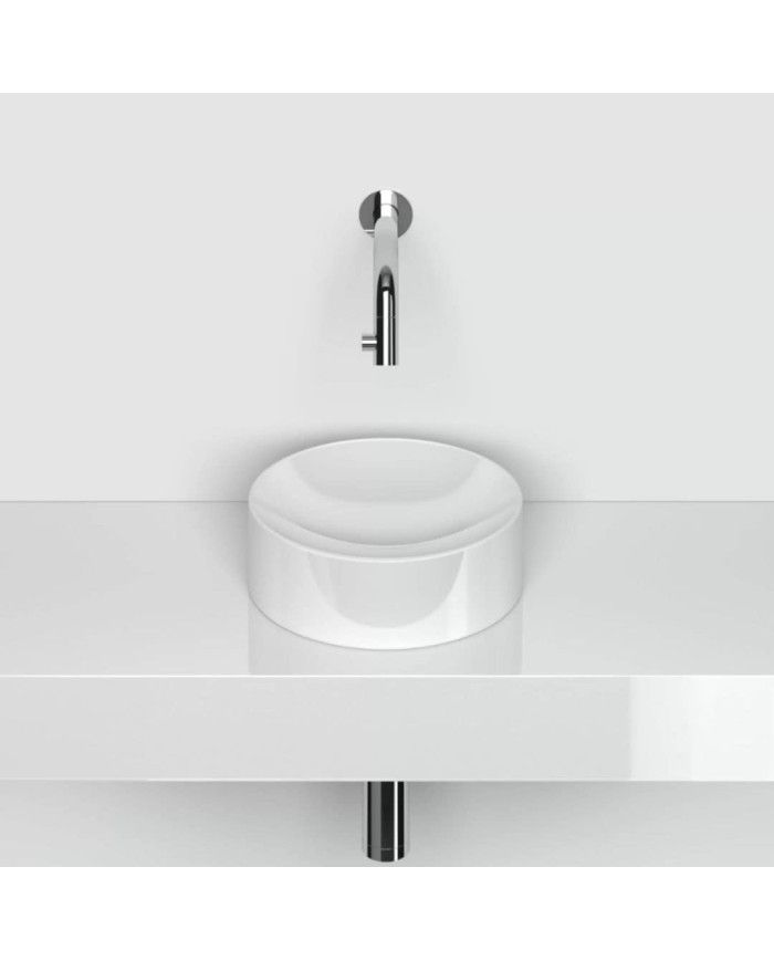 lave mains blanc brillant 22cm VALE ROUND Clou