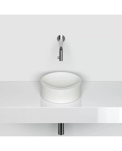 lave mains blanc mat 22cm VALE ROUND Clou