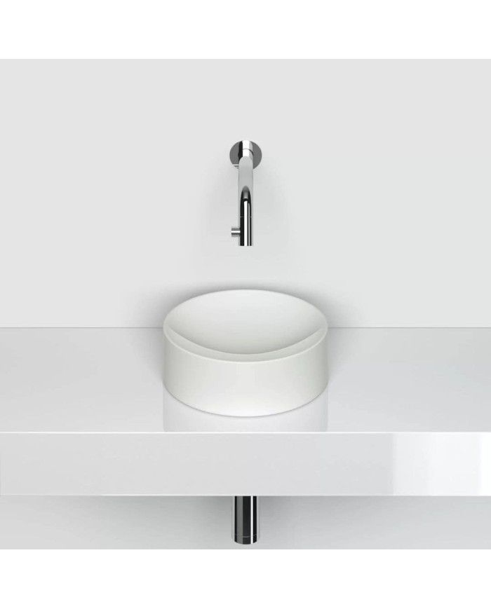 lave mains blanc mat 22cm VALE ROUND Clou