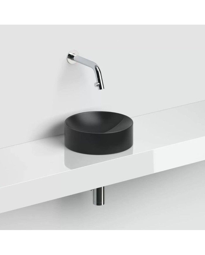 lave mains noir mat 22cm VALE ROUND Clou