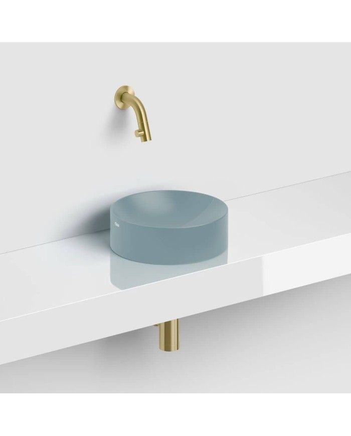 lave mains bleu mat 22cm VALE ROUND Clou