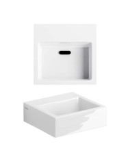 lave mains blanc brillant 28cm 0 trou Flush 1 Clou