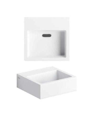 lave mains blanc mat aluite 28cm Flush 1 Clou