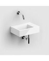 lave mains blanc brillant 36cm 0 trou Flush 2 Clou