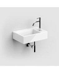 lave mains blanc brillant 36cm 1 trou Flush 2 Clou