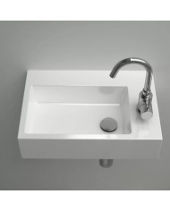 lave mains blanc brillant 42.5cm 1 trou Flush 2 Clou