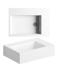 lave mains blanc brillant marbre 42.5cm Flush 2 + Clou