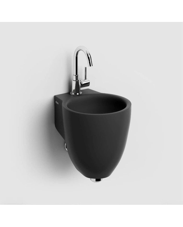 lave mains noir mat 27cm 1trou Flush 6 Clou