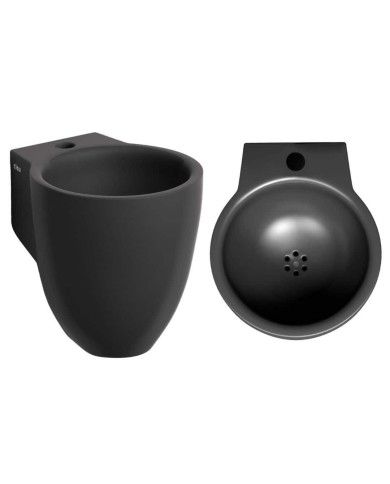 lave mains noir mat 27cm 1trou Flush 6 Clou