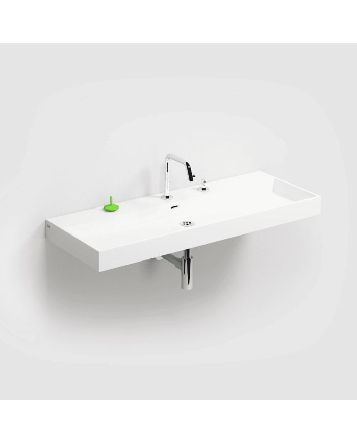 Lavabo blanc brillant marbre minéral Wash Me 110cm Clou