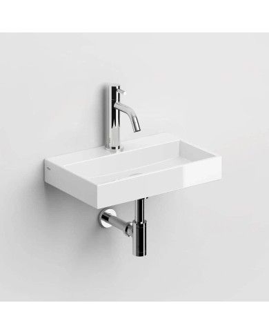 Lave mains blanc brillant 38 cm 1 trou MINI WASH ME Clou