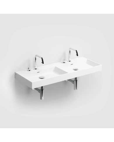 Lavabo double blanc mat aluite Wash Me 110cm Clou
