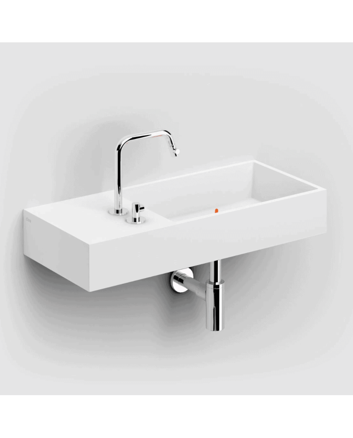 Lavabo blanc mat aluite gauche Wash Me 75cm Clou