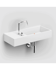 Lavabo blanc mat aluite gauche Wash Me 75cm Clou