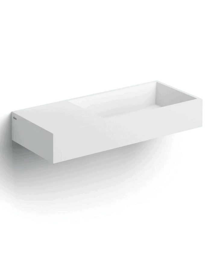 Lavabo blanc mat aluite gauche Wash Me 75cm Clou