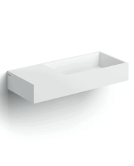 Lavabo blanc mat aluite gauche Wash Me 75cm Clou