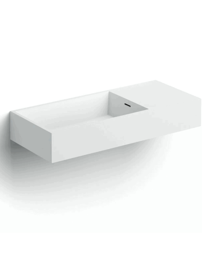 Lavabo blanc mat aluite droite Wash Me 75cm Clou