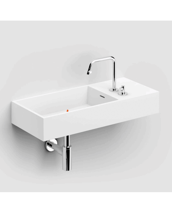 Lavabo blanc mat aluite droite Wash Me 75cm Clou