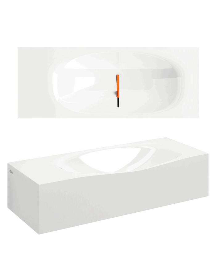 Lave mains blanc marbre mineral 65cm Hammock Plus Clou