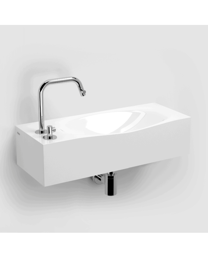 Lave mains blanc marbre mineral 65cm Hammock Plus Clou