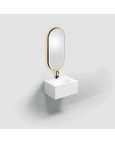 Miroir ovale noir LED LOOK AT ME Clou