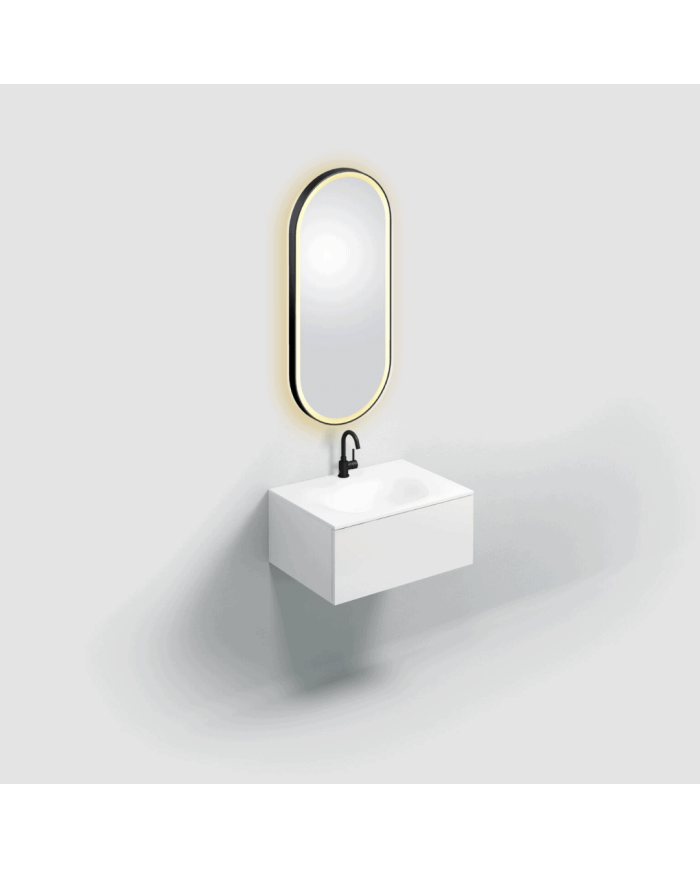 Miroir ovale noir LED LOOK AT ME Clou