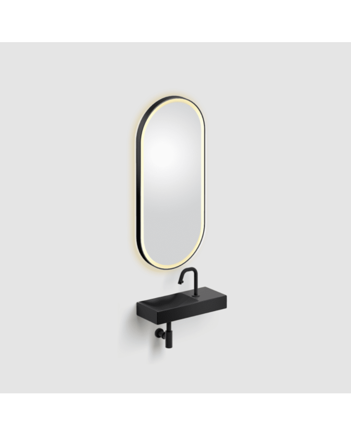 Miroir ovale noir LED LOOK AT ME Clou