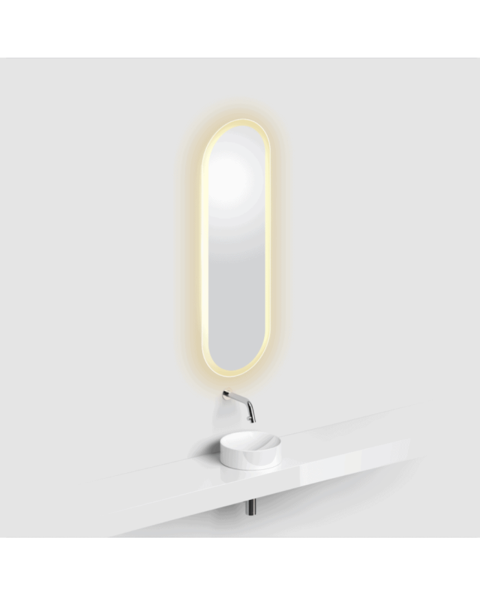 Miroir ovale satiné LED LOOK AT ME Clou