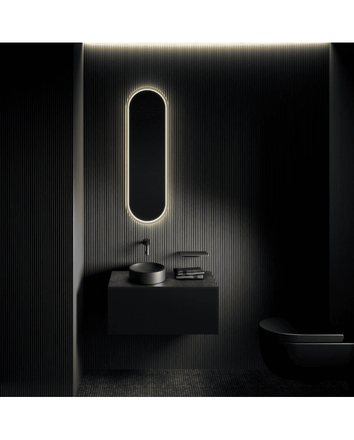 Miroir ovale satiné LED LOOK AT ME Clou